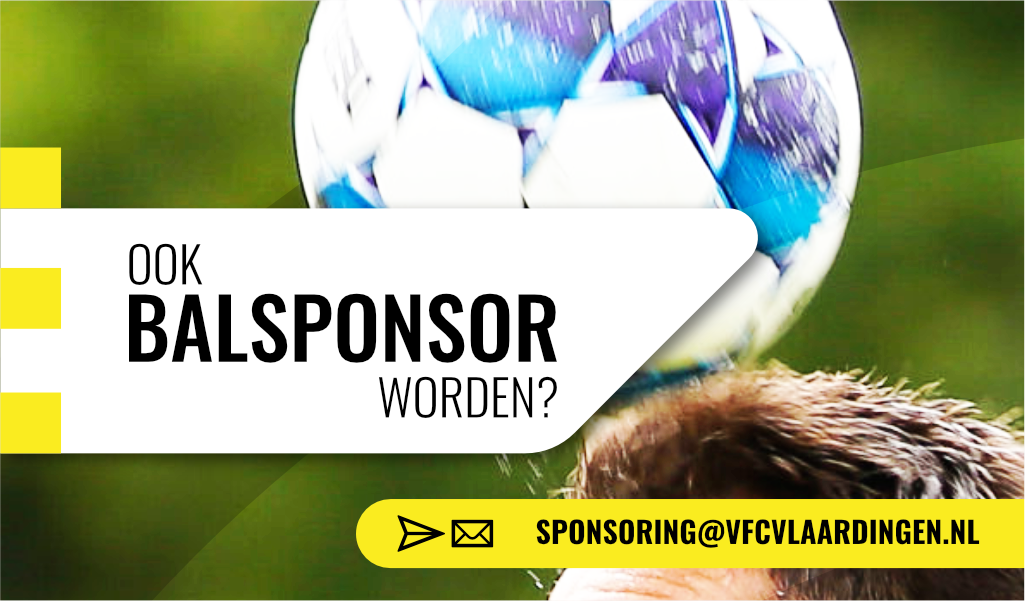 Vraag om balsponsor te worden met link naar sponsoring@vfcvlaardingen.nl om je aan te melden.